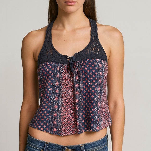 Vintage Y2K Boho Preppy Babydoll Tank Top Small - Picture 1 of 6